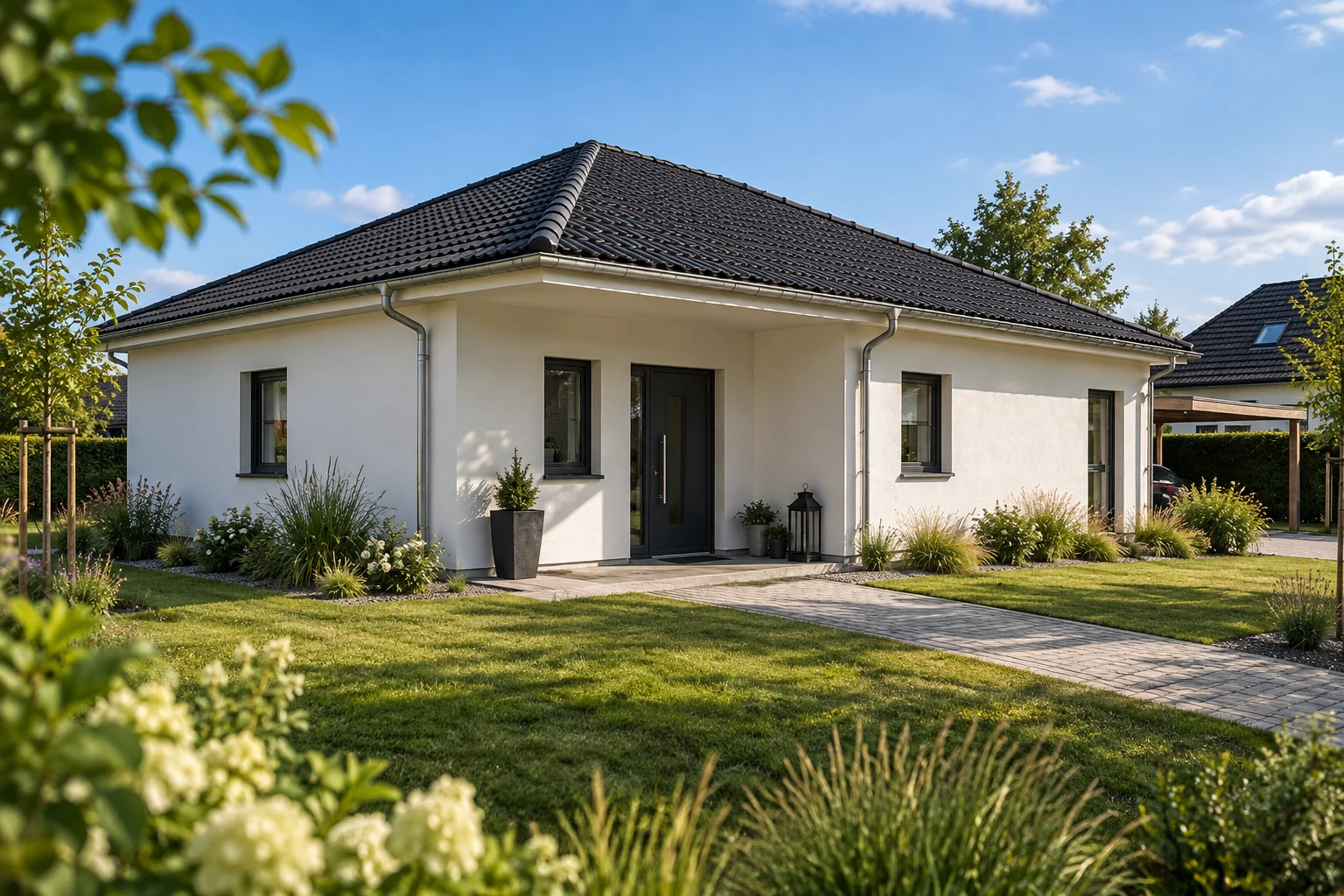 Bungalow als Massivhaus, Außenansicht